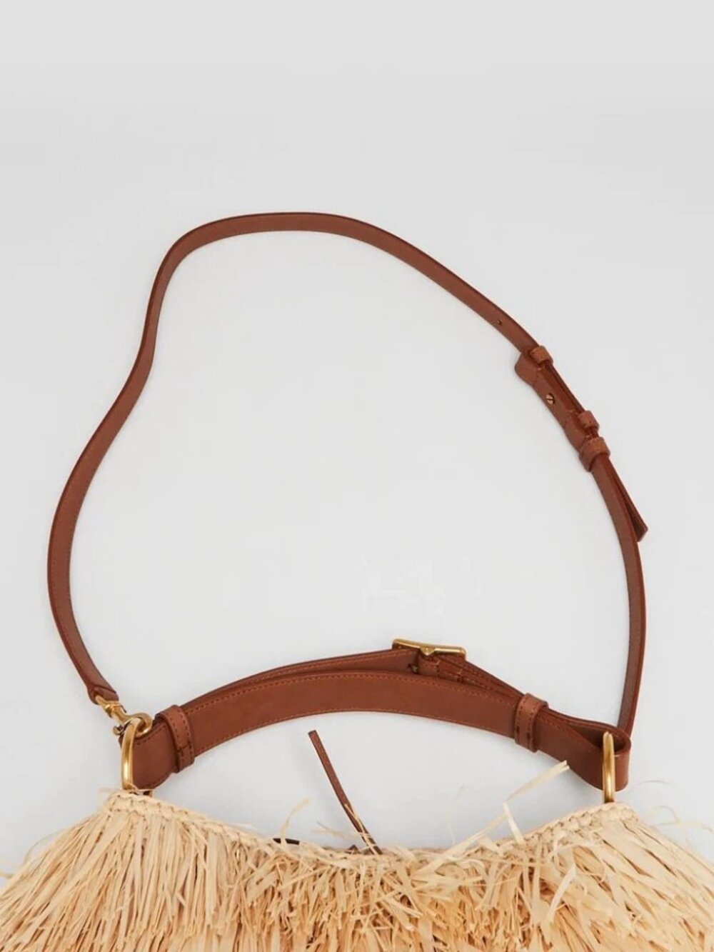 Yves Saint Laurent Natural and Brown Leather Roady Fringe Shoulder Bag - Picture 4 of 9